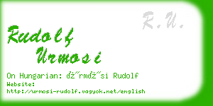 rudolf urmosi business card